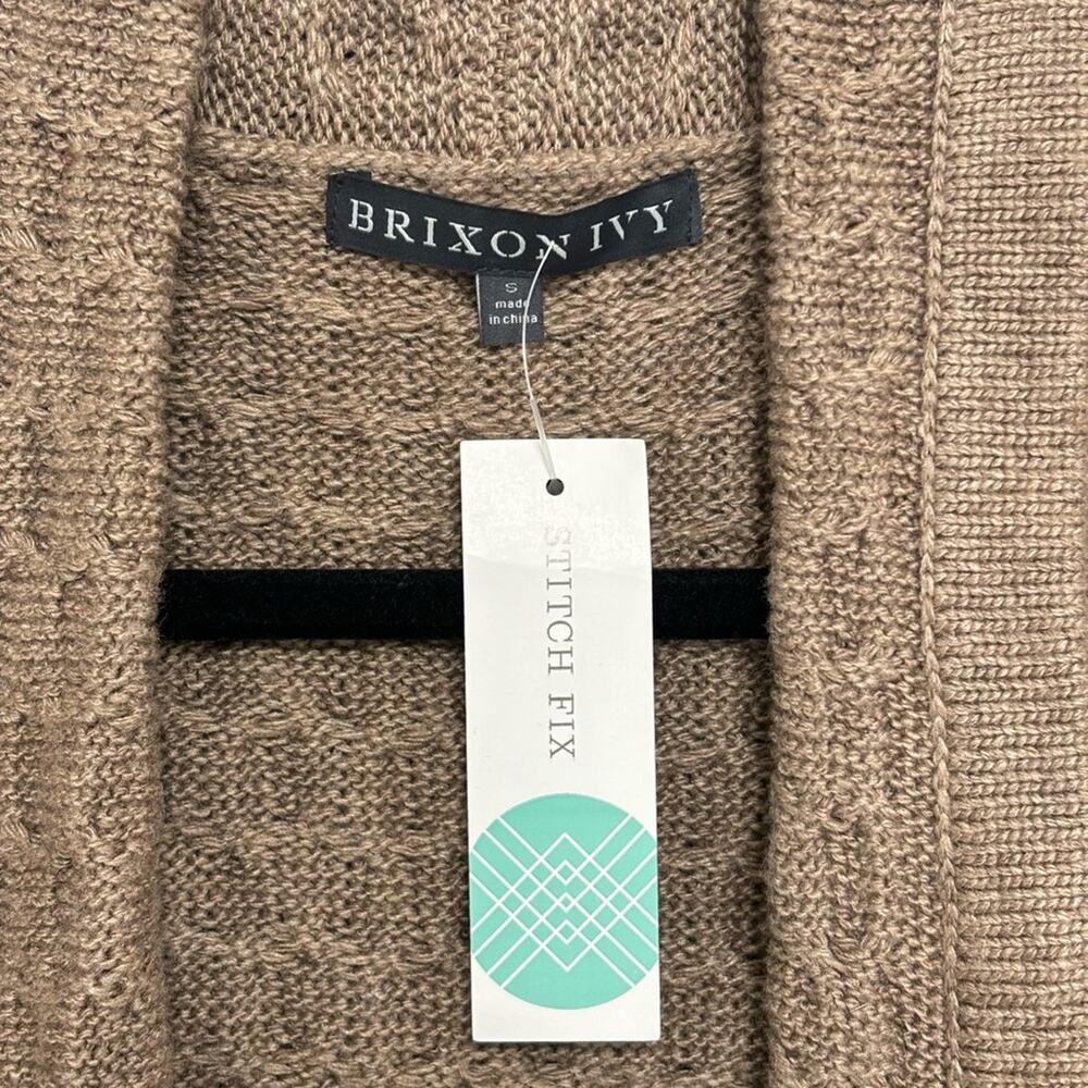 NEW Brixton Ivy x Stitchfix Lawley Cable Open Knit Cardigan in Tan - Size S - Picture 5 of 8